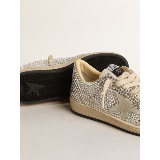 Ball Star LTD with Swarovski crystals and gray suede star Ball Star LTD with Swarovski crystals and gray suede star