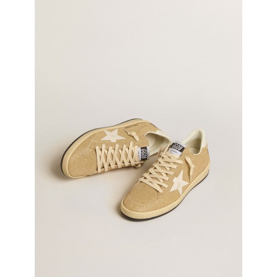 Ball Star in golden Swarovski crystals with milk-white leather star Ball Star in golden Swarovski crystals with milk-white leather star