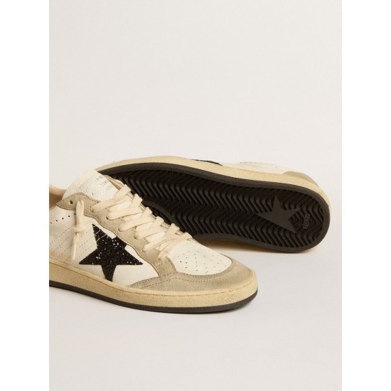 Ball Star in nappa and suede with black glitter star and heel tab Ball Star in nappa and suede with black glitter star and heel tab