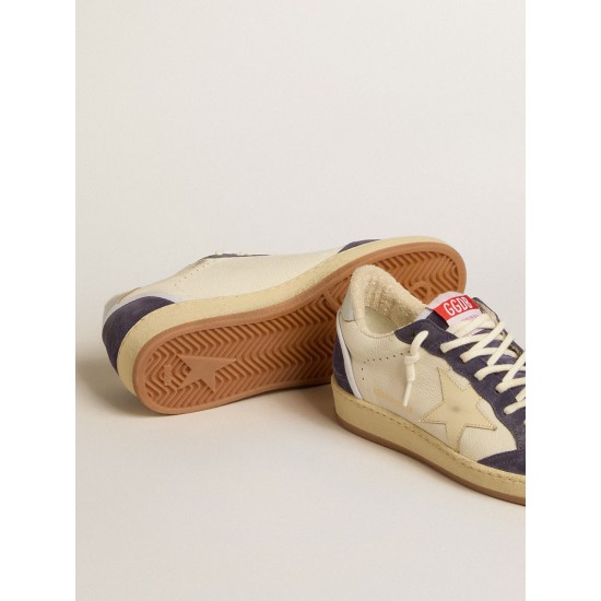 Ball Star LTD in nappa leather and suede with cream star and silver heel tab Ball Star LTD in nappa leather and suede with cream star and silver heel tab