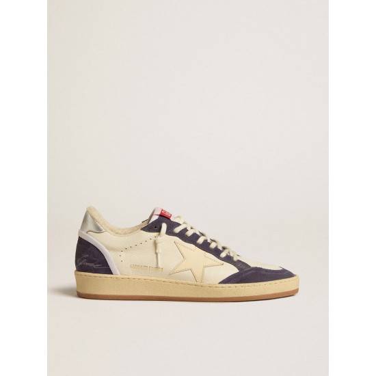 Ball Star LTD in nappa leather and suede with cream star and silver heel tab Ball Star LTD in nappa leather and suede with cream star and silver heel tab