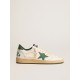 Women's Ball Star Wishes in white nappa leather with green leather star and heel tab Women's Ball Star Wishes in white nappa leather with green leather star and heel tab