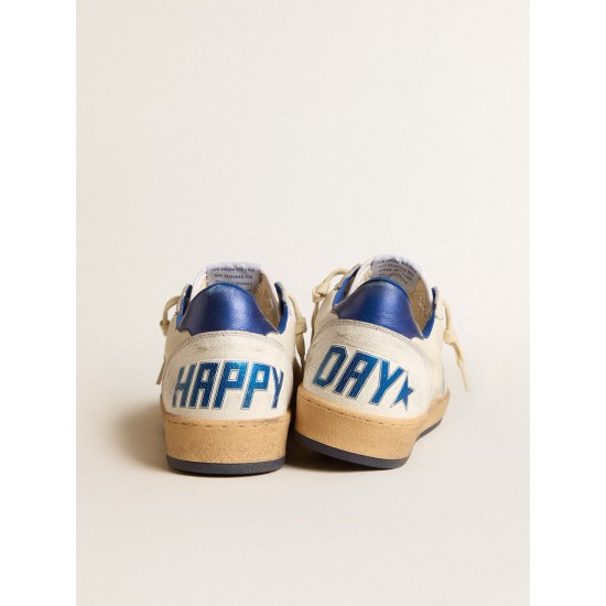 Women’s Ball Star Wishes in white nappa leather with bright blue star and heel tab Women’s Ball Star Wishes in white nappa leather with bright blue star and heel tab