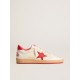 Women’s Ball Star Wishes in white leather with a red star and heel tab Women’s Ball Star Wishes in white leather with a red star and heel tab
