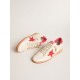 Women’s Ball Star Wishes in white leather with a red star and heel tab Women’s Ball Star Wishes in white leather with a red star and heel tab