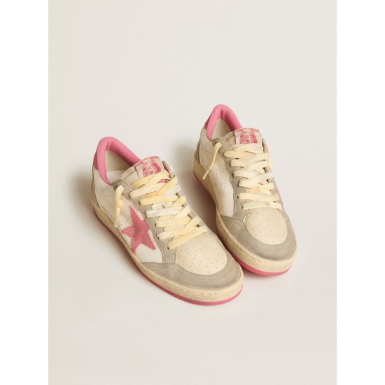 Women's Ball Star LTD in nappa with pink suede star and dove-gray inserts Women's Ball Star LTD in nappa with pink suede star and dove-gray inserts