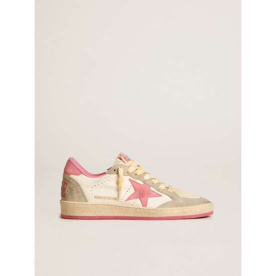 Women's Ball Star LTD in nappa with pink suede star and dove-gray inserts Women's Ball Star LTD in nappa with pink suede star and dove-gray inserts