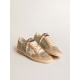 Ball Star in platinum glitter with cream leather star and nubuck toe Ball Star in platinum glitter with cream leather star and nubuck toe
