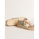 Ball Star in platinum glitter with cream leather star and nubuck toe Ball Star in platinum glitter with cream leather star and nubuck toe