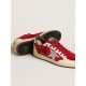 Ball Star in burgundy suede with silver leather star and heel tab Ball Star in burgundy suede with silver leather star and heel tab