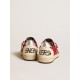 Ball Star in burgundy suede with silver leather star and heel tab Ball Star in burgundy suede with silver leather star and heel tab