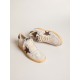 Women's Ball Star in white nubuck leather with brown suede star and heel tab Women's Ball Star in white nubuck leather with brown suede star and heel tab