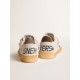 Women's Ball Star in white nubuck leather with brown suede star and heel tab Women's Ball Star in white nubuck leather with brown suede star and heel tab