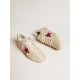Ball Star LTD with fuchsia glitter star and light gray suede heel tab Ball Star LTD with fuchsia glitter star and light gray suede heel tab