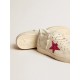 Ball Star LTD with fuchsia glitter star and light gray suede heel tab Ball Star LTD with fuchsia glitter star and light gray suede heel tab