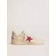 Ball Star LTD with fuchsia glitter star and light gray suede heel tab Ball Star LTD with fuchsia glitter star and light gray suede heel tab