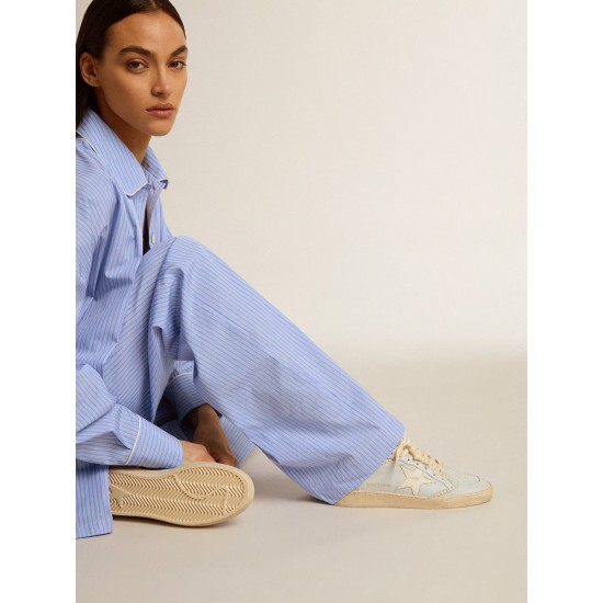 Ball Star LTD in baby blue nappa with white star Ball Star LTD in baby blue nappa with white star