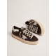 Women's Hi Star in black leather with silver laminated leather star Women's Hi Star in black leather with silver laminated leather star
