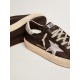 Women's Hi Star in black leather with silver laminated leather star Women's Hi Star in black leather with silver laminated leather star