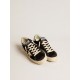Women’s Hi Star in black leather with silver glitter heel tab Women’s Hi Star in black leather with silver glitter heel tab