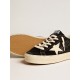 Women’s Hi Star in black leather with silver glitter heel tab Women’s Hi Star in black leather with silver glitter heel tab