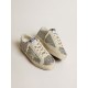 Women's Hi Star in silver glitter with suede star and white heel tab Women's Hi Star in silver glitter with suede star and white heel tab