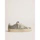 Women's Hi Star in silver glitter with suede star and white heel tab Women's Hi Star in silver glitter with suede star and white heel tab