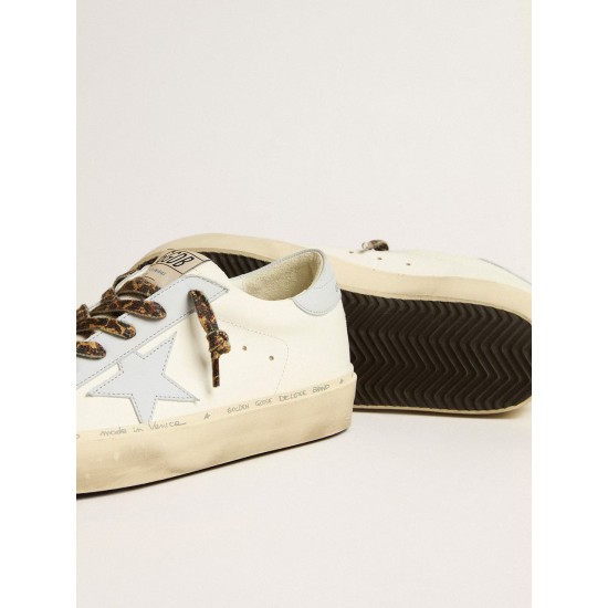Hi Star LTD in leather with light blue leather star and heel tab Hi Star LTD in leather with light blue leather star and heel tab