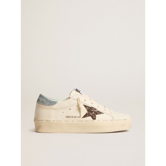 Women's Hi Star LTD with hazelnut glitter star and light blue suede heel tab Women's Hi Star LTD with hazelnut glitter star and light blue suede heel tab