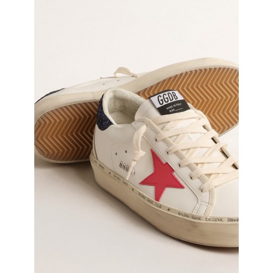 Hi Star with fuchsia leather star and blue glitter heel tab Hi Star with fuchsia leather star and blue glitter heel tab