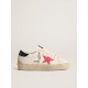 Hi Star with fuchsia leather star and blue glitter heel tab Hi Star with fuchsia leather star and blue glitter heel tab