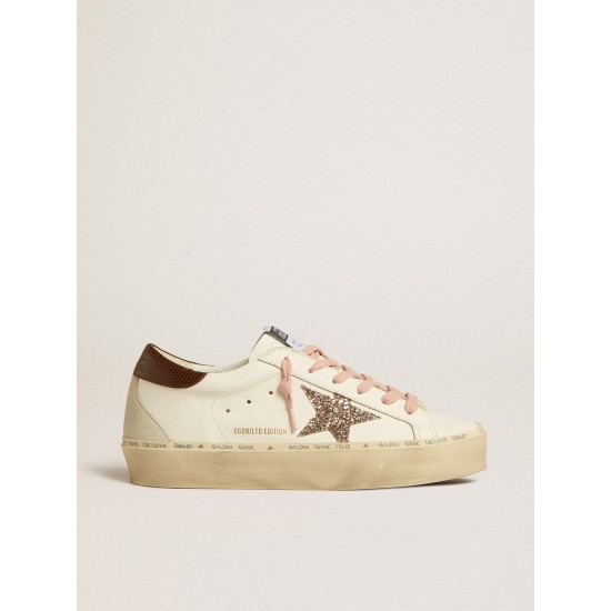 Women's Hi Star LTD with glitter star and brown lizard-print heel tab Women's Hi Star LTD with glitter star and brown lizard-print heel tab