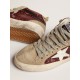 Women's Mid Star in burgundy glitter with gray inserts and white star Women's Mid Star in burgundy glitter with gray inserts and white star