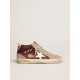 Women's Mid Star in burgundy glitter with gray inserts and white star Women's Mid Star in burgundy glitter with gray inserts and white star