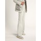 Women's Mid Star in silver laminated leather with dove gray star Women's Mid Star in silver laminated leather with dove gray star