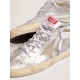Women's Mid Star in silver laminated leather with dove gray star Women's Mid Star in silver laminated leather with dove gray star