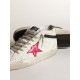Mid Star with a pink laminated leather star and black flash Mid Star with a pink laminated leather star and black flash