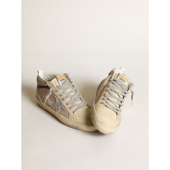 Women's Mid Star LTD in cream-colored mesh with silver star Women's Mid Star LTD in cream-colored mesh with silver star