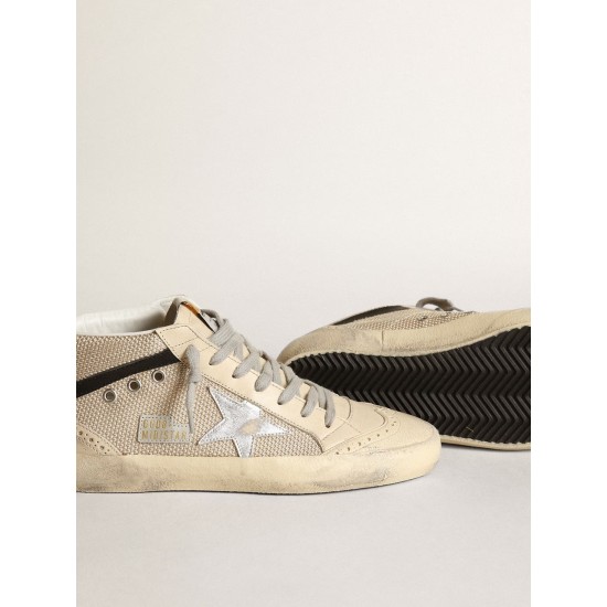 Women's Mid Star LTD in cream-colored mesh with silver star Women's Mid Star LTD in cream-colored mesh with silver star