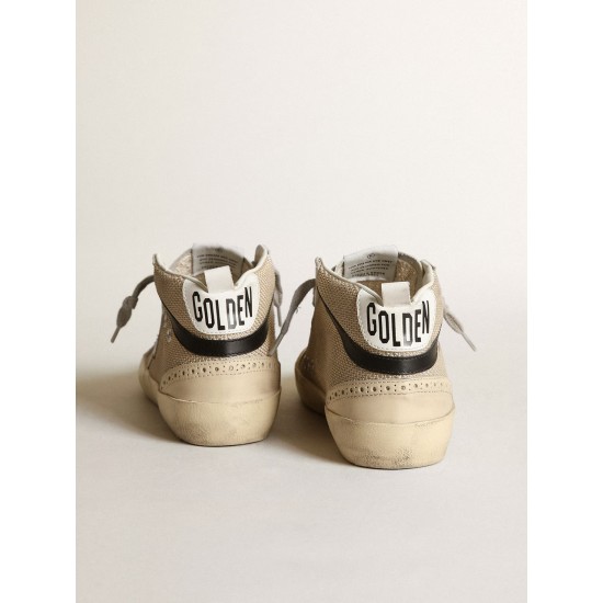 Women's Mid Star LTD in cream-colored mesh with silver star Women's Mid Star LTD in cream-colored mesh with silver star