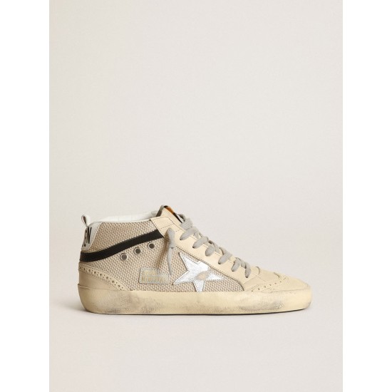Women's Mid Star LTD in cream-colored mesh with silver star Women's Mid Star LTD in cream-colored mesh with silver star