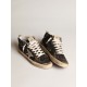 Women's Mid Star in black glitter with dove-gray suede star and heel tab Women's Mid Star in black glitter with dove-gray suede star and heel tab