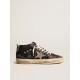 Women's Mid Star in black glitter with dove-gray suede star and heel tab Women's Mid Star in black glitter with dove-gray suede star and heel tab