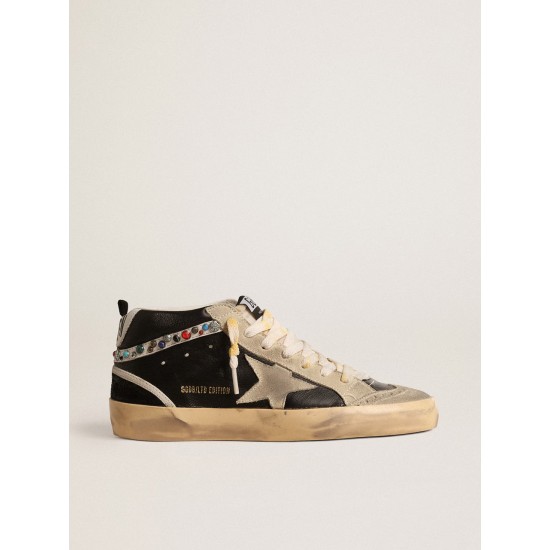 Mid Star LTD in nappa leather with suede star and studded flash Mid Star LTD in nappa leather with suede star and studded flash