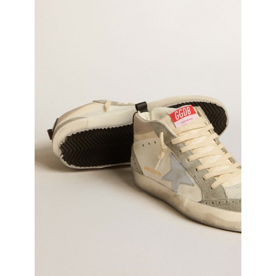 Mid Star LTD with light gray leather star and gray suede inserts Mid Star LTD with light gray leather star and gray suede inserts