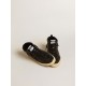 Women's Mid Star in black nappa with black glitter star and suede flash Women's Mid Star in black nappa with black glitter star and suede flash