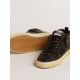 Women's Mid Star in black nappa with black glitter star and suede flash Women's Mid Star in black nappa with black glitter star and suede flash