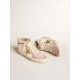 Mid Star with gold leather star and pink suede flash with pearls Mid Star with gold leather star and pink suede flash with pearls