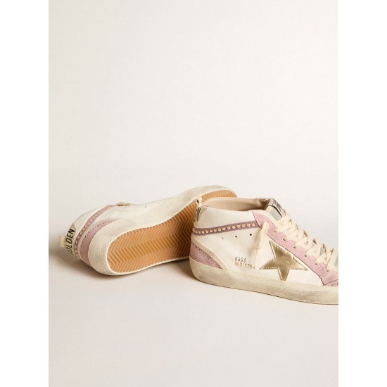 Mid Star with gold leather star and pink suede flash with pearls Mid Star with gold leather star and pink suede flash with pearls