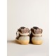 Mid Star LTD in brown suede with silver nappa leather star and cream flash Mid Star LTD in brown suede with silver nappa leather star and cream flash